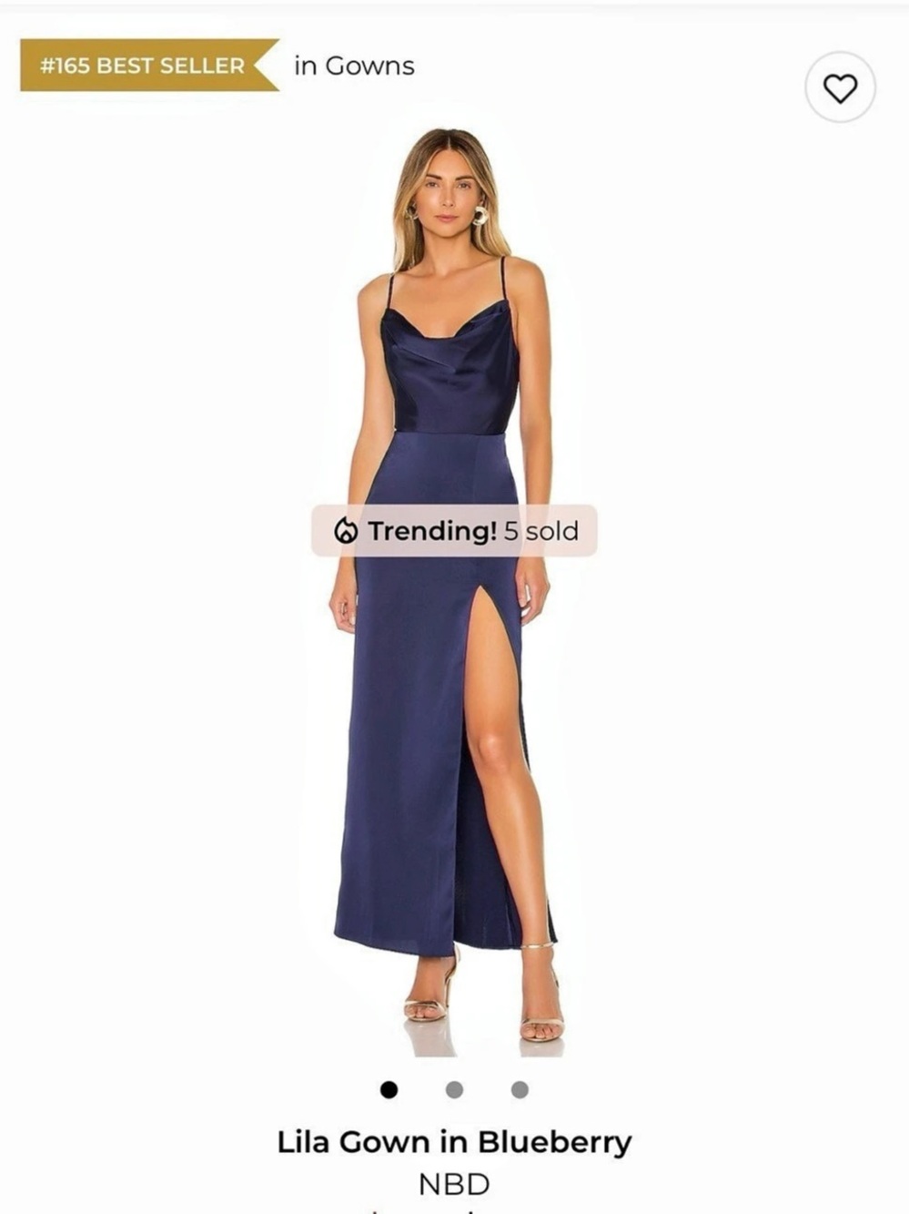 NBD Lila Gown Blue Maxi Dress